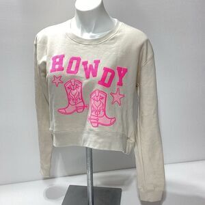 Relaxx Sweatshirt Howdy Western Theme Crop Pullover L